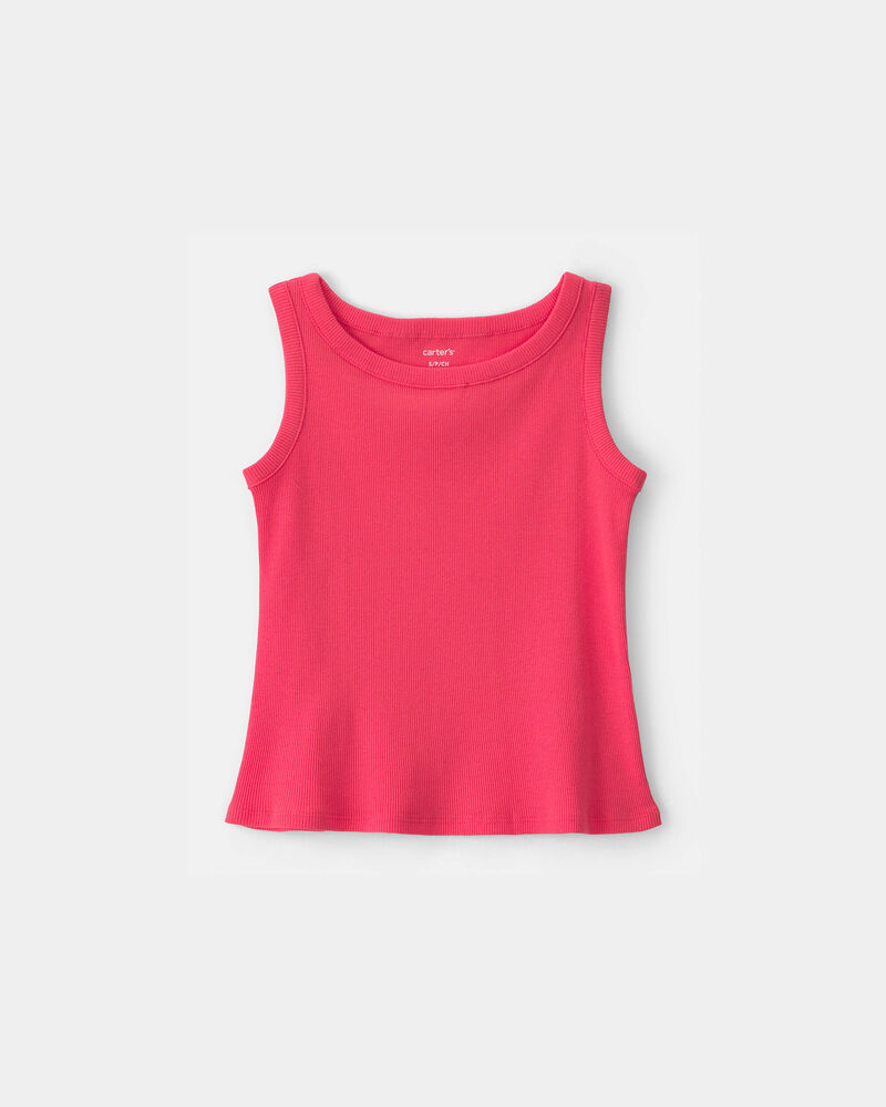 Girls Rib Tank Top - Orange, image 1 of 3 slides