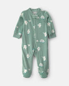 Baby Boy Yeti Fleece 2-Way Zip Sleep & Play Pyjamas - Green, image 1 of 5 slides