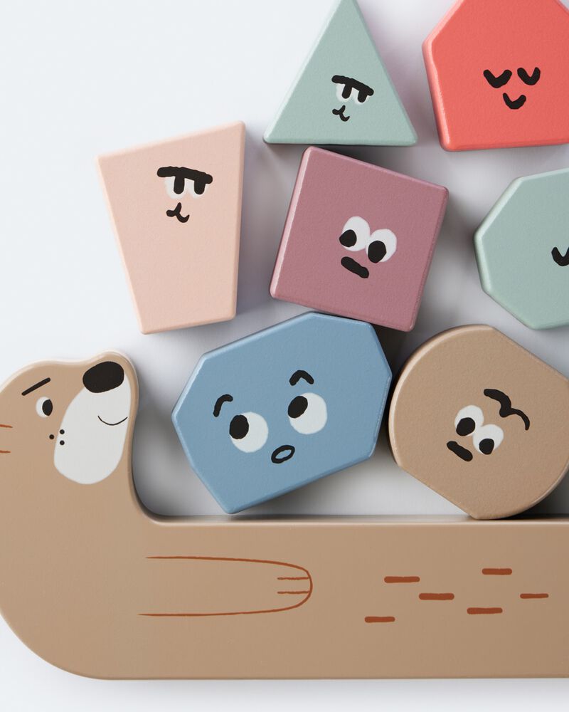 Toddler Otter Wooden Stacker Activity Set, image 2 of 3 slides