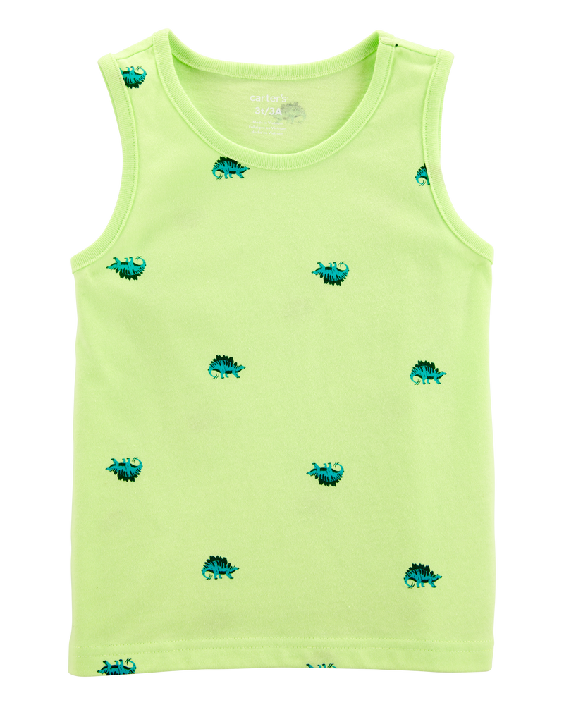 Baby Dinosaur Graphic Tank - Neon Yellow, image 1 of 3 slides