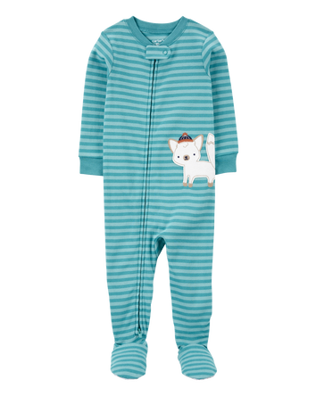Baby 1-Piece Wolf Striped 100% Snug Fit Cotton Footie Pyjamas, 