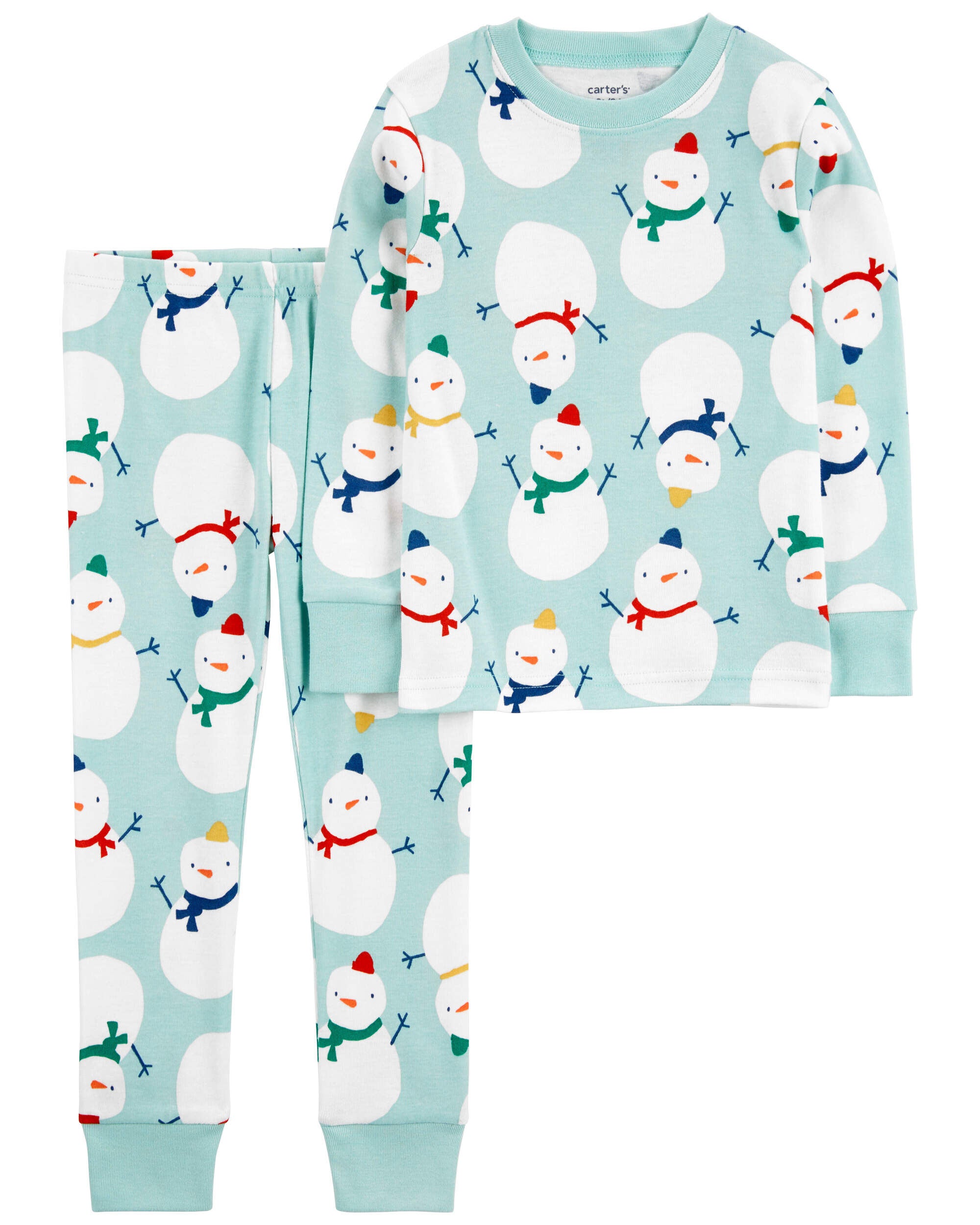 Baby 2 Piece Christmas Snowman 100 Snug Fit Cotton Pyjamas