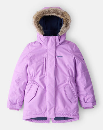 Filles - Veste d'hiver parka à capuchon pour fille - Lilas, 