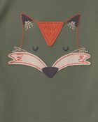 Tout-petit gar&ccedil;on - Pyjama ajust&eacute; 4 pi&egrave;ces en 100 % coton &agrave; motif renard - Vert, image 2 sur 4 diapositives