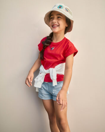 Toddler Girl Mermaid Top - Red, 