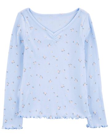 Butterfly Print Ribbed Top
, 