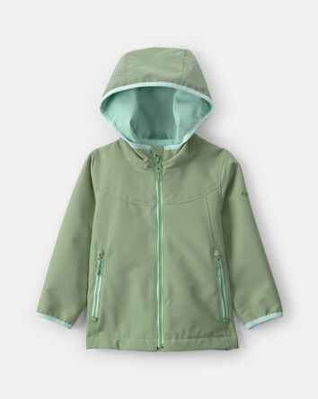 Toddler Girl Midweight  Fleece Lined Jade Jacket- Green, 