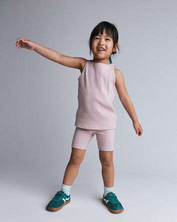Toddler Girl Brooklyn Bike Shorts - Rose, 