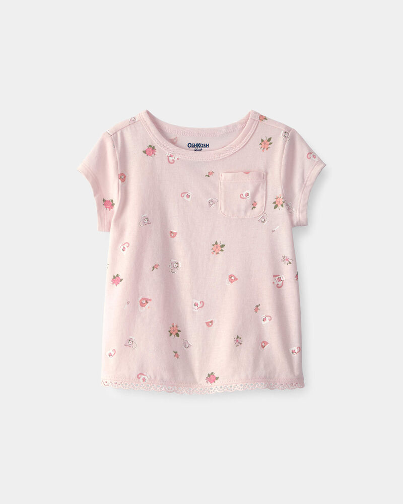 B&eacute;b&eacute; fille - Haut &agrave; motif floral - Rose, image 1 sur 3 diapositives