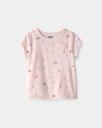B&eacute;b&eacute; fille - Haut &agrave; motif floral - Rose, 