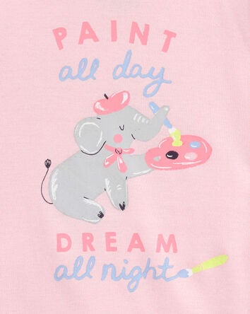 Baby 4-Piece Painter Elephant 100% Snug Fit Cotton Pyjamas, 