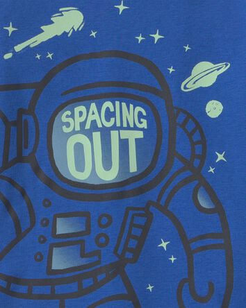 Tout-petit gar&ccedil;on - Pyjama ajust&eacute; 4 pi&egrave;ces en 100 % coton &agrave; motif astronaute - Bleu/Noir, 