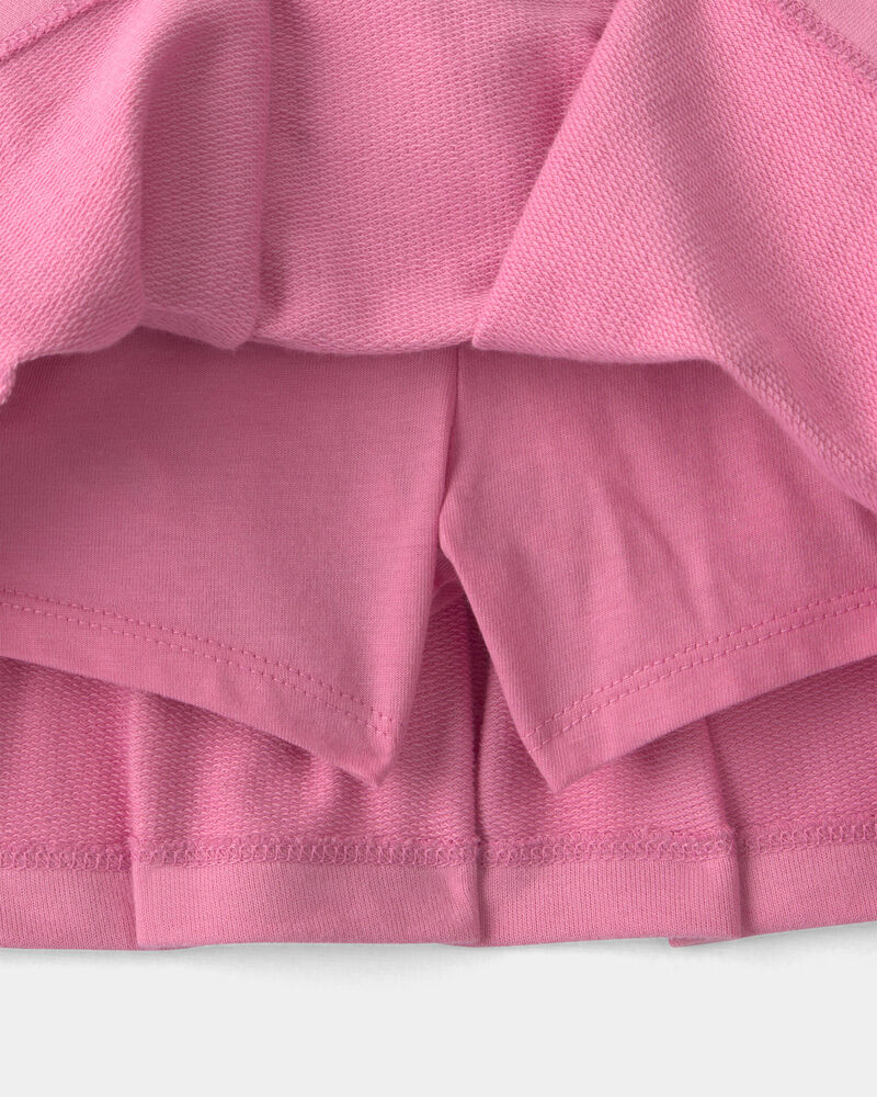 Girls French Terry Smocked Skort - Pink, image 2 of 4 slides