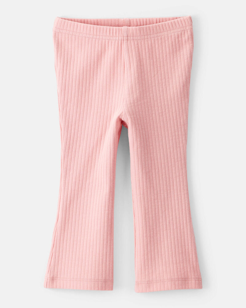 Baby Girl Cotton Flare Active Pants - Pink, image 1 of 4 slides