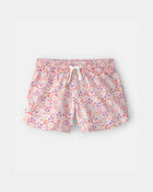 Girls Floral French Terry Shorts - Pink, image 1 of 4 slides