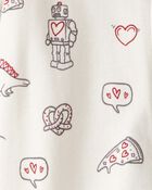 Baby Organic Cotton Sleep & Play Pyjamas in Little Loves Print, image 4 of 5 slides