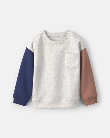 Chandail en molleton aux couleurs contrast&eacute;es pour tout-petit - Gris/Brun/Bleu, 