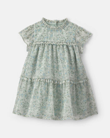 Baby Girl Floral Occasion Dress - Green, 