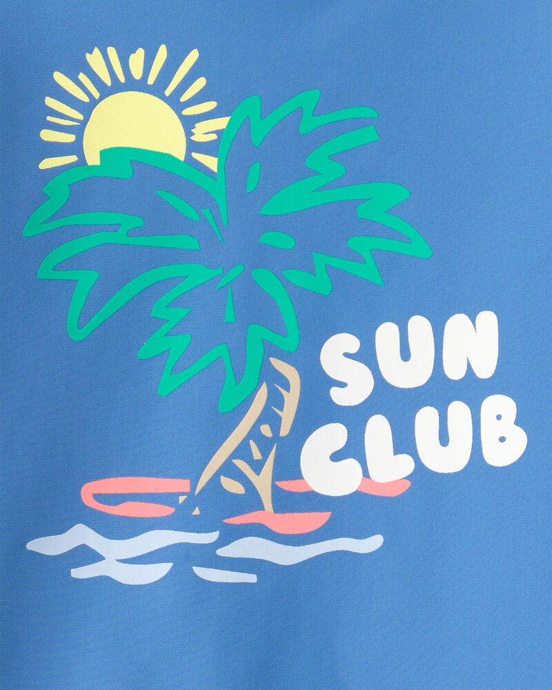 Baby Boy 2-Piece Beach Tropical Long-Sleeve Rashguard Trunk Set - Blue, image 5 of 6 slides