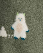 Baby Boy Yeti Fleece Loose Fit 2-Way Zip Sleeper - Green, image 3 of 5 slides