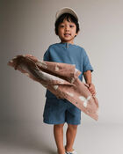 Toddler Boy Henley Tee with Pocket - Slate, image 3 of 5 slides