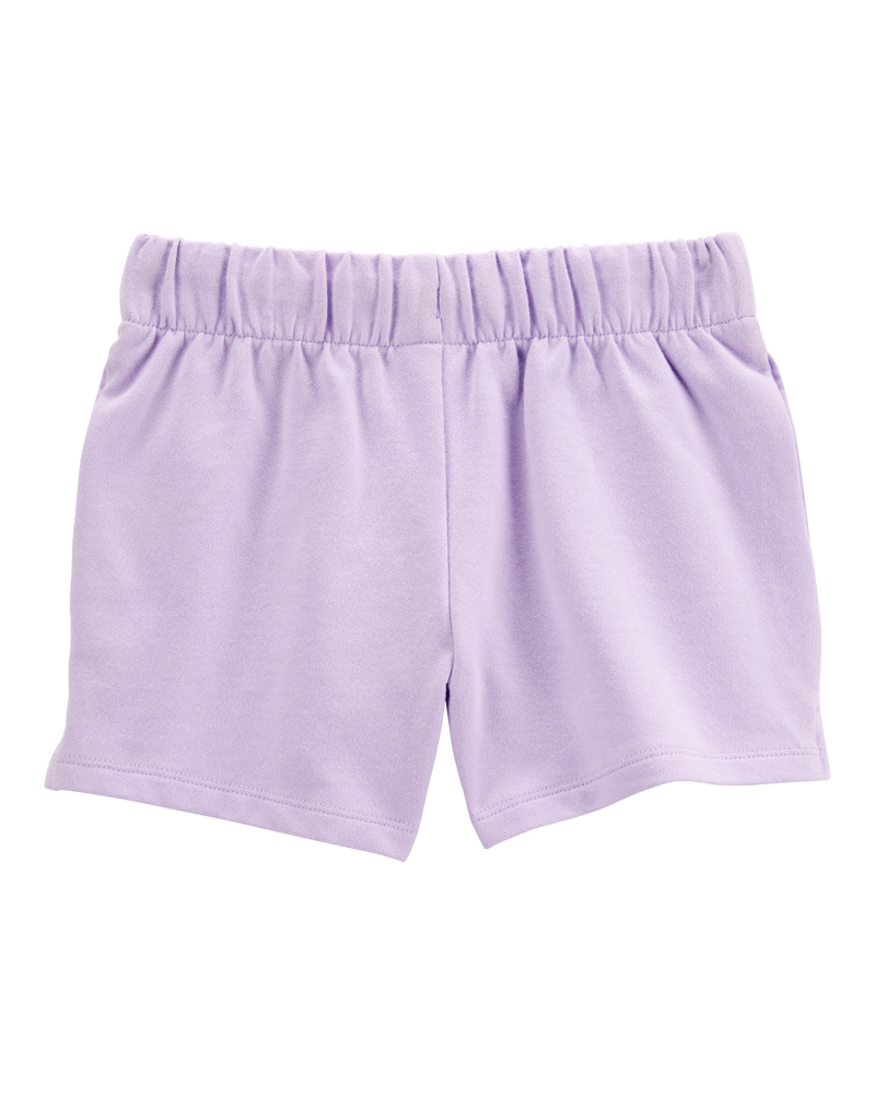 Kid Pull-On French Terry Shorts - Purple, image 2 of 4 slides