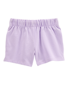 Kid Pull-On French Terry Shorts - Purple, image 2 of 4 slides