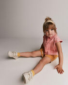 Tout-petit fille - Blouse boutonn&eacute;e sans manches &agrave; rayures - Rose clair, image 5 sur 6 diapositives