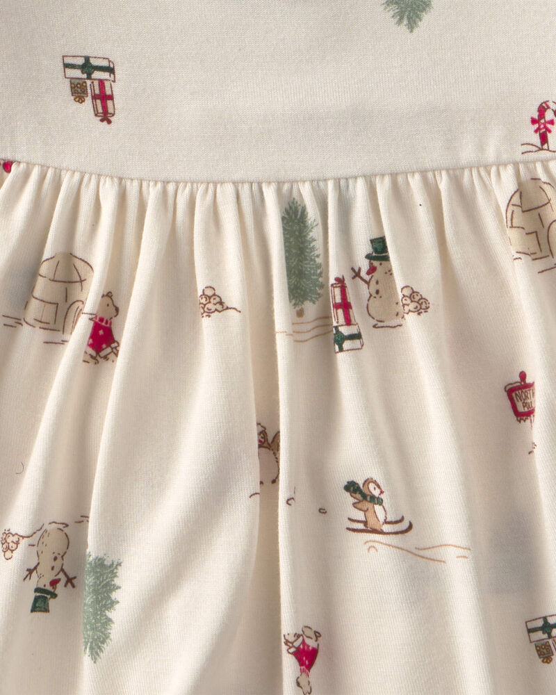 B&eacute;b&eacute; fille - Robe cache-couche PurelySoft manches longues &agrave; th&egrave;me p&ocirc;le Nord &ndash; Cr&egrave;me, image 4 sur 4 diapositives
