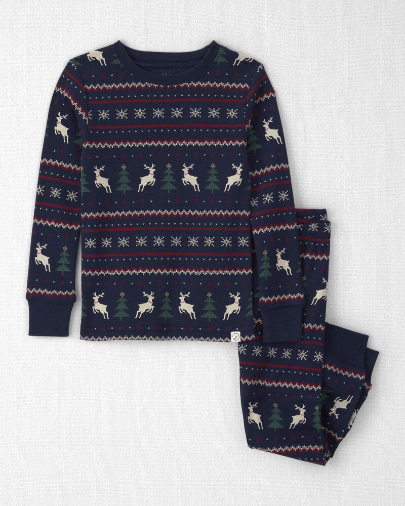Tout-petit - Pyjama 2 pi&egrave;ces en coton biologique &agrave; motif jacquard, image 1 sur 3 diapositives