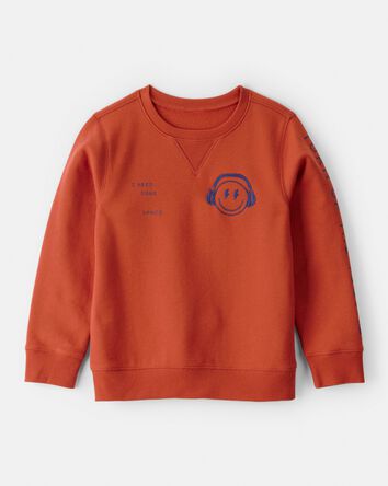 Boys Fleece Pullover Sweatshirt - Orange, 