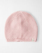 B&eacute;b&eacute; fille - Bonnet en tricot de coton biologique, image 1 sur 2 diapositives