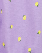 Baby Girl Lemon Short-Sleeve Romper - Purple, image 2 of 3 slides
