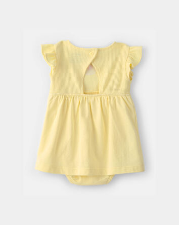Baby Girl Sunshine Short-Sleeve Bodysuit Dress - Yellow, 