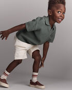 Toddler Boy Cargo Short with Pockets - Cream, image 3 of 7 slides
