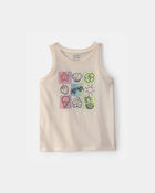 Toddler Girl Summer Icon Graphic Tank - Ivory, image 1 of 3 slides