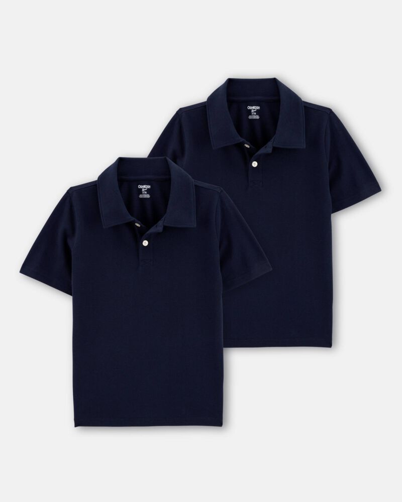 Gar&ccedil;on &ndash; Emballage 2 polos d&rsquo;uniforme en piqu&eacute; &ndash; Bleu marine, image 1 sur 3 diapositives