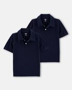 Gar&ccedil;on &ndash; Emballage 2 polos d&rsquo;uniforme en piqu&eacute; &ndash; Bleu marine, image 1 sur 3 diapositives