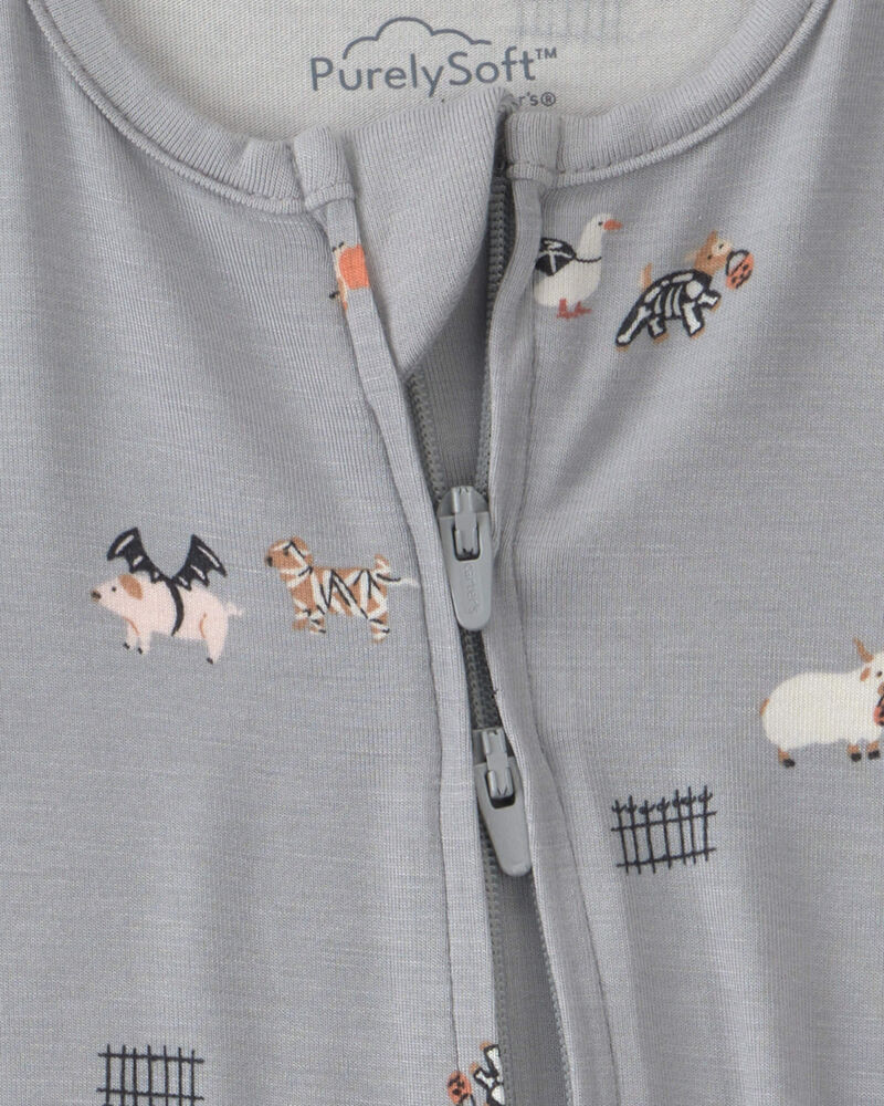 Baby Halloween PurelySoft&trade; 2-Way Zip Sleeper - Grey, image 7 of 9 slides