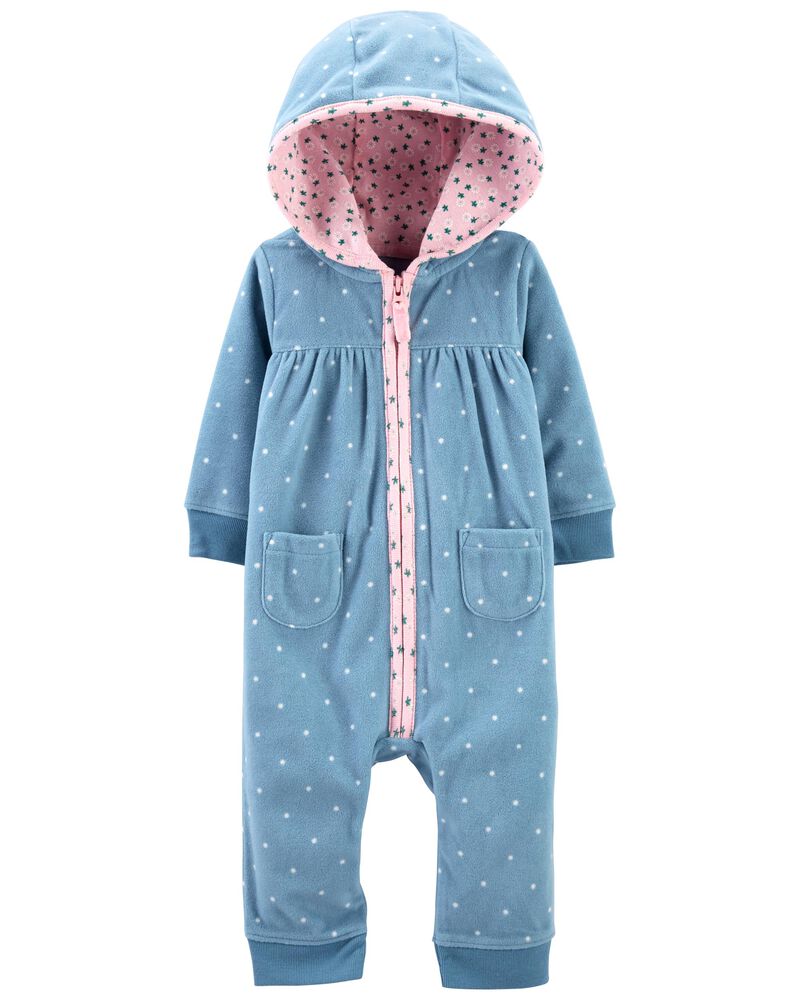 Fox Zip-Up Fleece Jumpsuit, image 1 of 3 slides