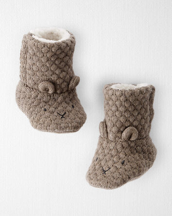 Baby Organic Cotton Sweater Knit Booties, 
