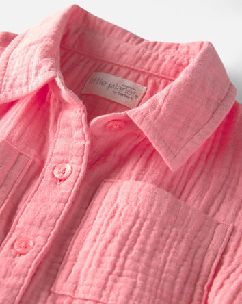 Toddler Girl Organic Cotton Gauze Button-Down Top , 