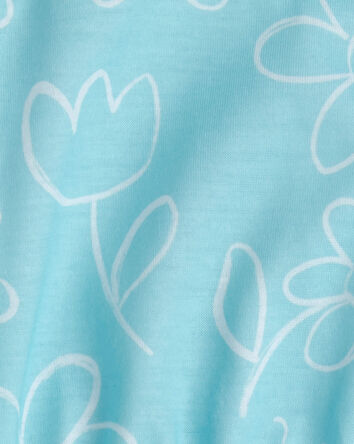 Toddler Girl Floral Ladybug  Loose Fit 2-Piece Pyjama Set - Blue, 