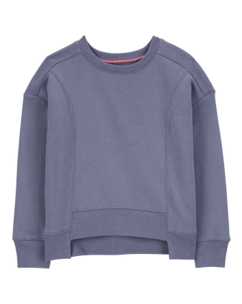 Kid High-Low Fleece Pullover - Blue, 