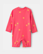Baby Boy Sun 1-Piece Swimsuit Rashguard - Orange, image 2 of 4 slides