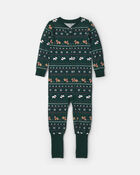 Baby 1-Piece Fair Isle Christmas PurelySoft&trade; Snug Fit Pyjama - Green, image 2 of 9 slides