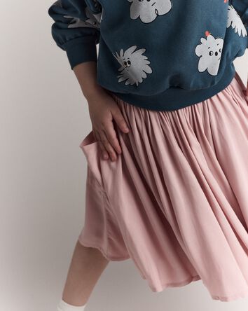 Toddler Girl Avenue Twirl™ Midi Skirt with Otter Pockets - Light Pink, 