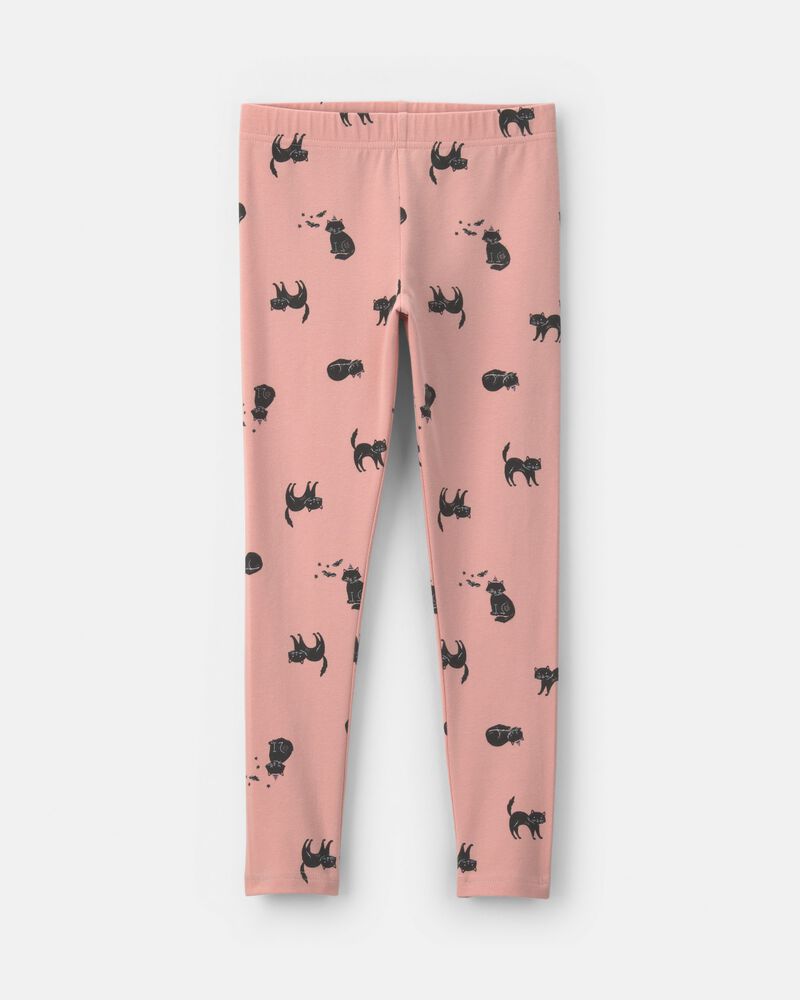 Filles - Legging extensible &agrave; motif de chat d&rsquo;Halloween &ndash; Rose, image 1 sur 3 diapositives