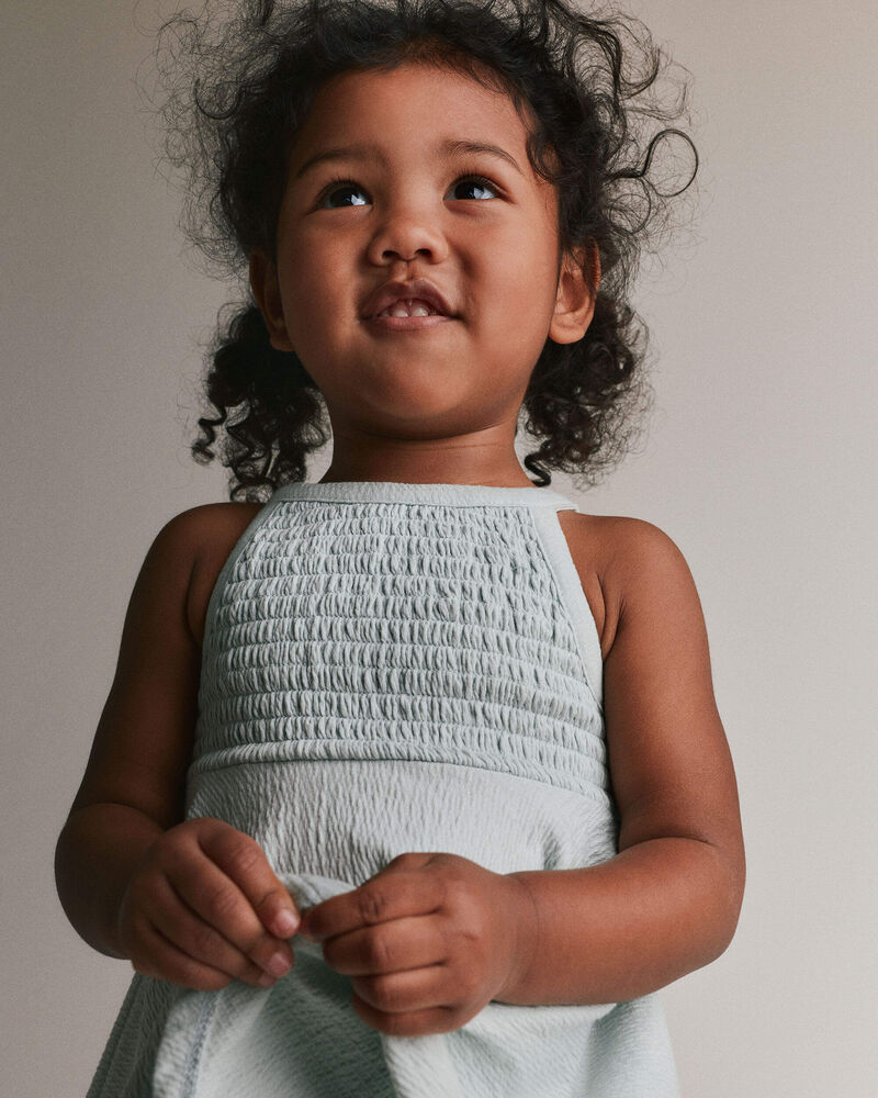 Tout-petit fille - Haut p&eacute;plum &agrave; smocks - Bleu clair, image 3 sur 5 diapositives