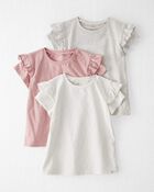 Toddler Girl 3-Pack Organic Cotton Flutter T-Shirts, image 1 of 5 slides